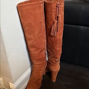 Twin set Suede Tan Knee-High Boots